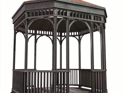  Garden gazebo Low-poly 3D model
