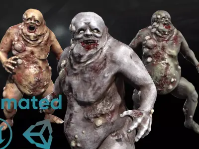 Fat mutant Low-poly 3D model