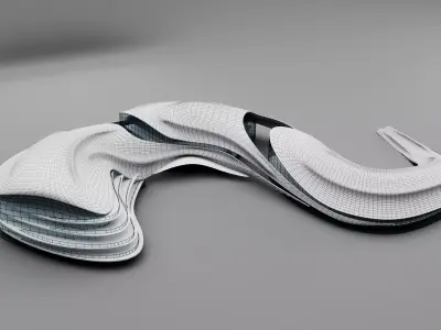 Organic architectural building 03 3D model