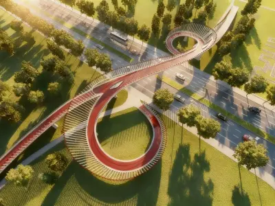 Pedestrian Landscape Overpass 3D model