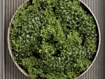 Vertical Wall Garden With Wooden Frame - Green Wall Garden 62 Low-poly 3D model