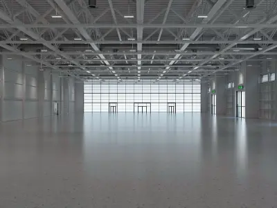 Exhibition Hall interior and exterior 19 3D model