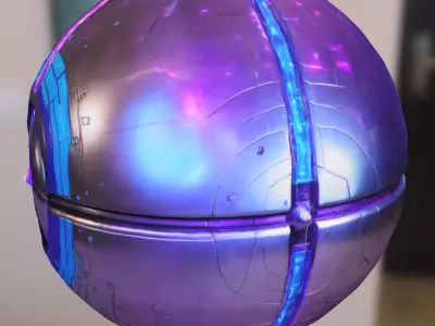 Futuristic Sci Fi Energy ball Low-poly 3D model