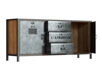 Manufacture metal industrial sideboard 3D model