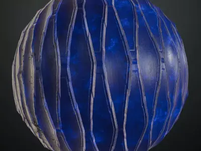 Sci-Fi Weathered Cobalt and Silver Industrial Panels PBR Texture