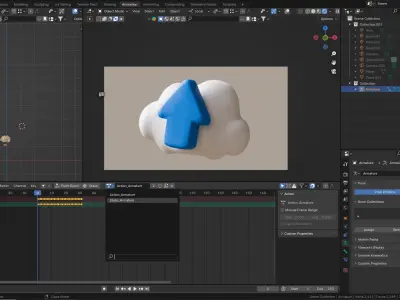 Marketing Icons - Cloud Upload Low-poly 3D model