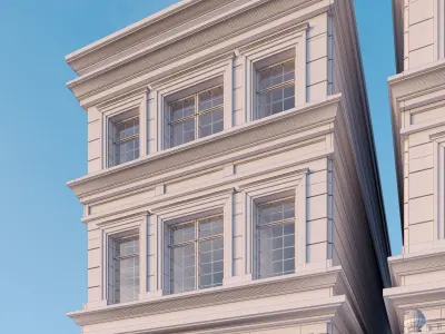 Classical architectural facade 3D model purchase