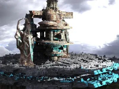 Sci-Fi City dystopia Rule city Royal Kit bash 3D model