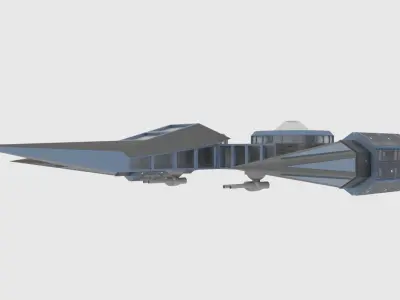 Zenit-A Spaceship  Low-poly 3D model