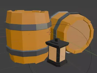 Low-Poly Barrel Low-poly 3D model