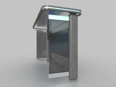Bus Shelter 03 Low-poly 3D model