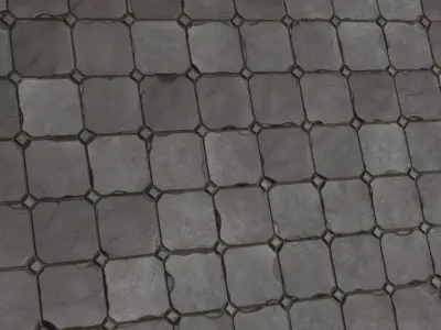 Dark Anti-Slip Studded Paving PBR Seamless Texture