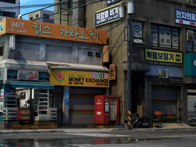 Korean Corner Store - UE4 Low-poly 3D model