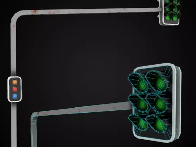 Raceways track or traffic light 3d PBR model  Low-poly 3D model
