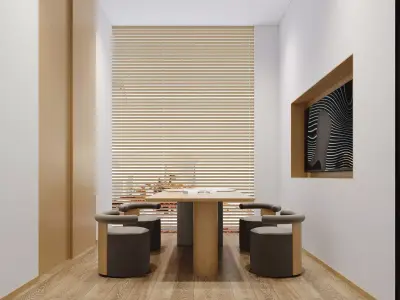 Modern Cultural Bookstore with Reading Lounge 3D model