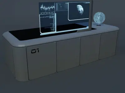 Sci Fi Desk Low-poly 3D model