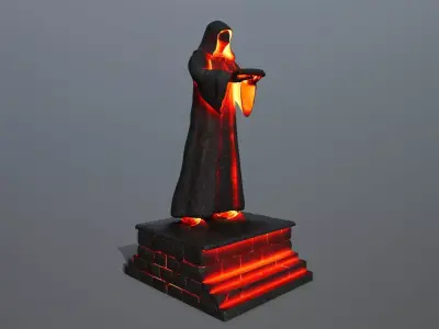 lava statue  Low-poly 3D model