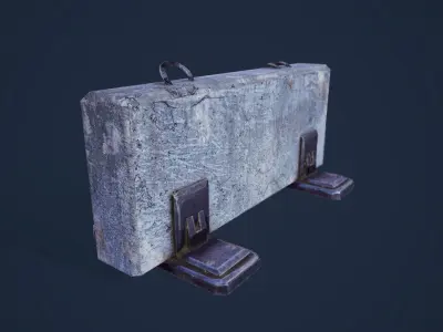 Concrete Barrier Low-poly 3D model