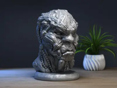 Demon creature Headphone Stand Cyborg Headset Stand 3D print model purchase