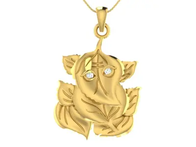 light weight yellow gold  diamond pendent -ZA PN 4228 3D print model