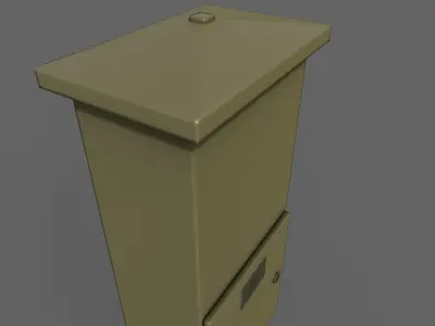 PBR Electric Box Brown V4 Low-poly 3D model