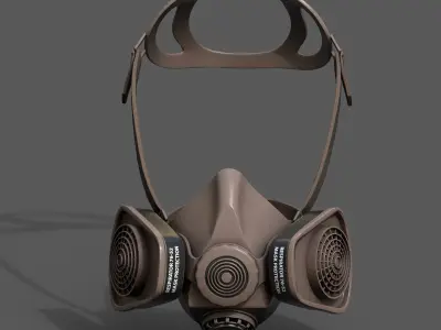 Gas mask protection isolated equipment armor scifi  Low-poly 3D model