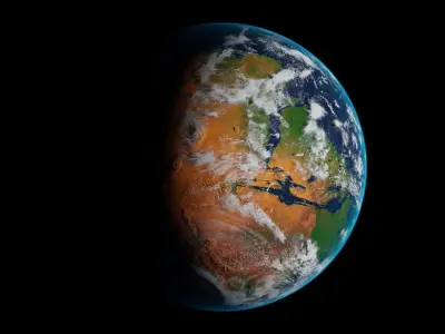 Terraformed Mars Low-poly 3D model