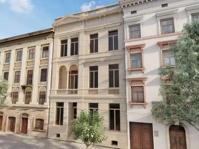 Classic stone facade-Building Classic Facade Element 3D model