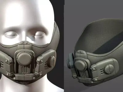 Gas masm respirator scifi futuristic 3d model  Low-poly 3D model