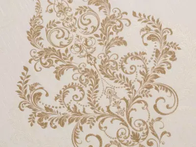 Champagne Damask Medallion Wallpaper  Texture