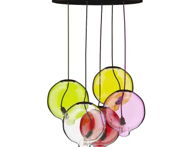 Colored Glass Ceiling Lamp 3D model