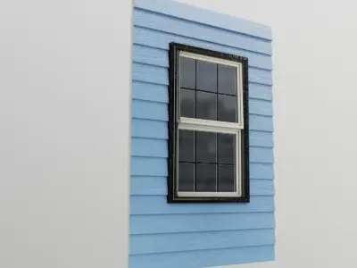 Modular house textured and well uv unwrapped Low-poly 3D model