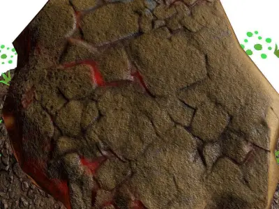 PBR Fantasy Rock Stone Low-poly 3D model