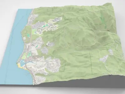 Cityscape Malibu Los Angeles County California United States 3D model