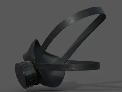 Gas mask helmet 3d model military combat fantasy cyborg  Low-poly 3D model