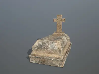 Tomb Stone Set Low-poly 3D model