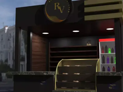 Immersive Small Shop Stall 3D Model Low-poly 3D model