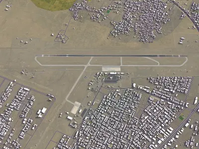 Jizan Airport Low-poly 3D model