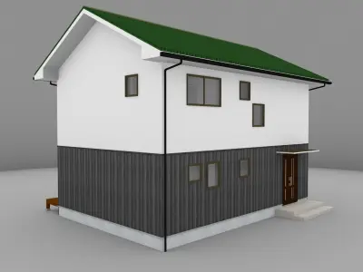House model for background 02 Low-poly 3D model