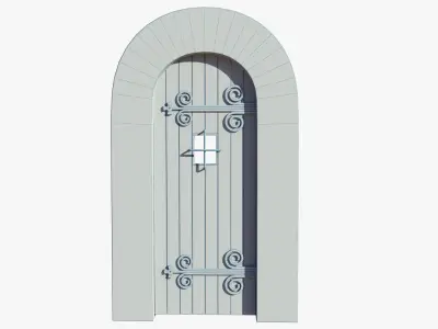 Medieval Door Low-poly 3D model 40