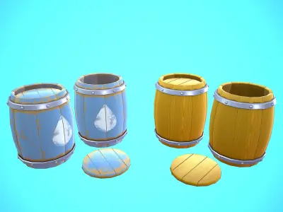 BARREL CARTOON STYLIZED  Low-poly 3D model