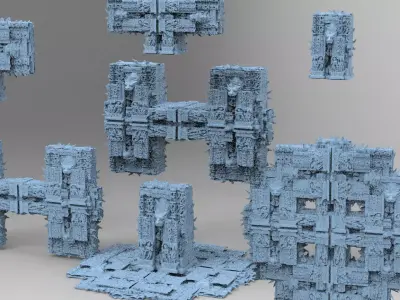 Babylonian Ancient Stone 7 models 3D model