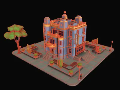 Model STYLIZED BUILDING Hotel - 1 3D model