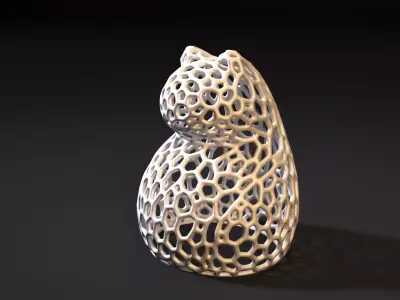 Cat Voronoi 3D print model