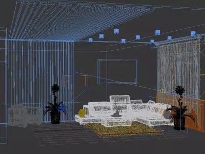 sophisticated Interior Room Free 3D model