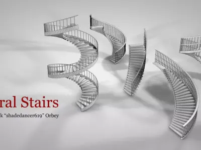 Spiral Stairs Low-poly 3D model