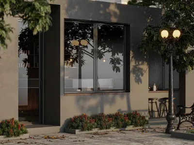 coffee shop  interior  3D model