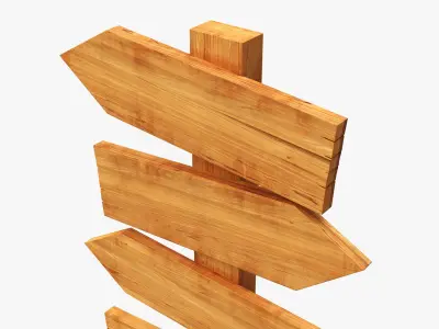 Signboards wooden 02 3D model