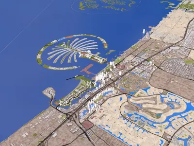 Dubai City Low-poly 3D model