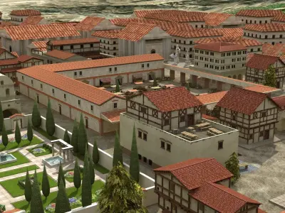 Ancient Town Low-poly 3D model